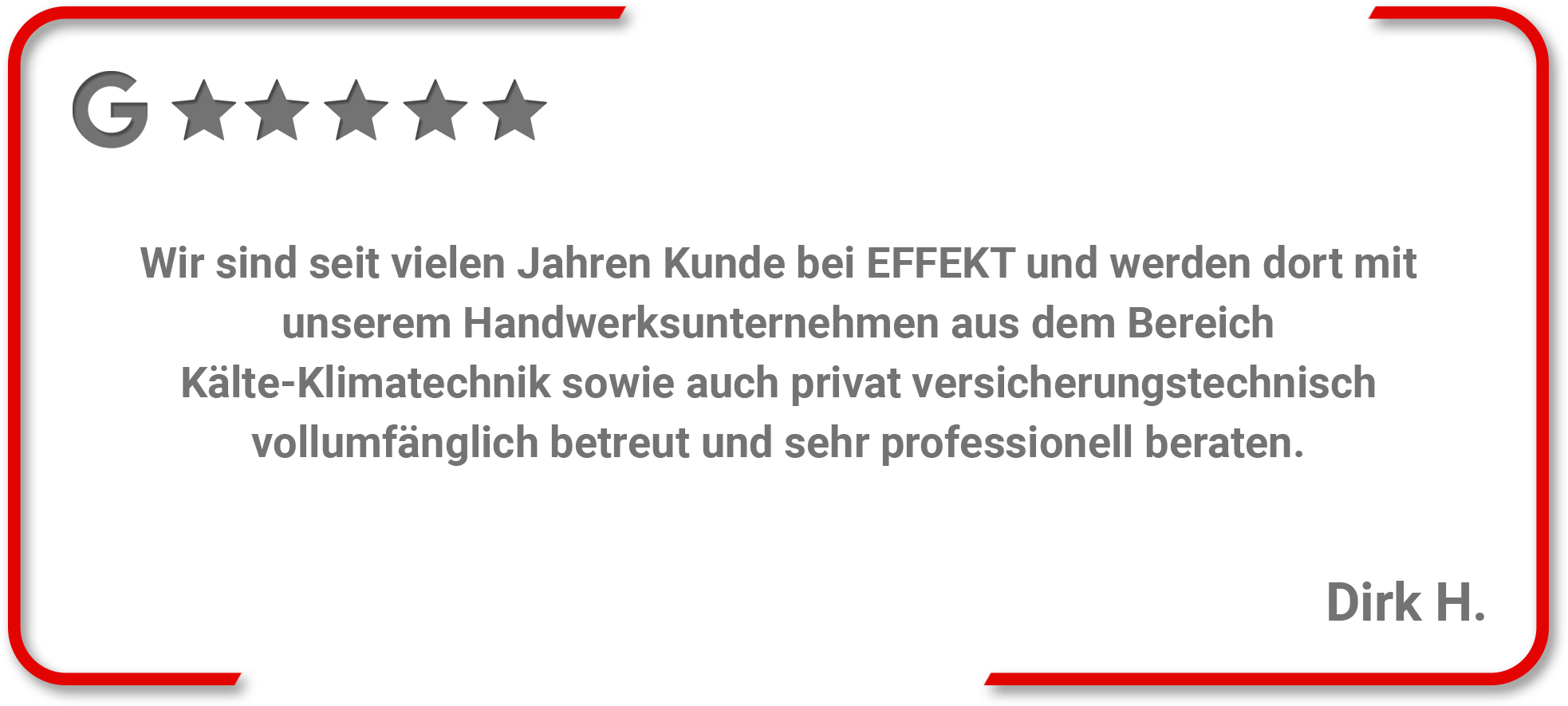 Grafik Kundenfeedback Dirk H